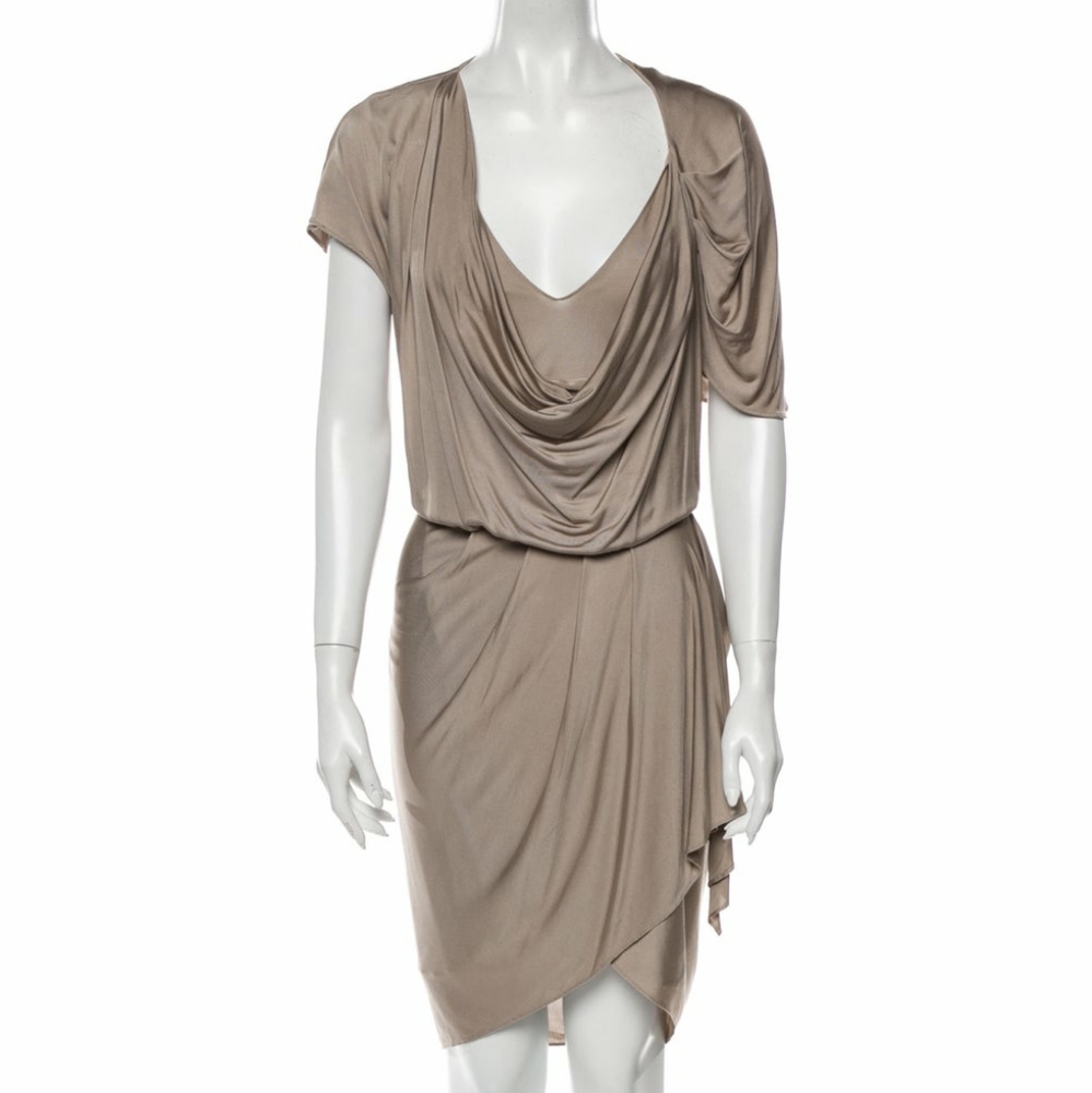 NAVY BLUE Haute Hippie Front Cowl Drape Dress